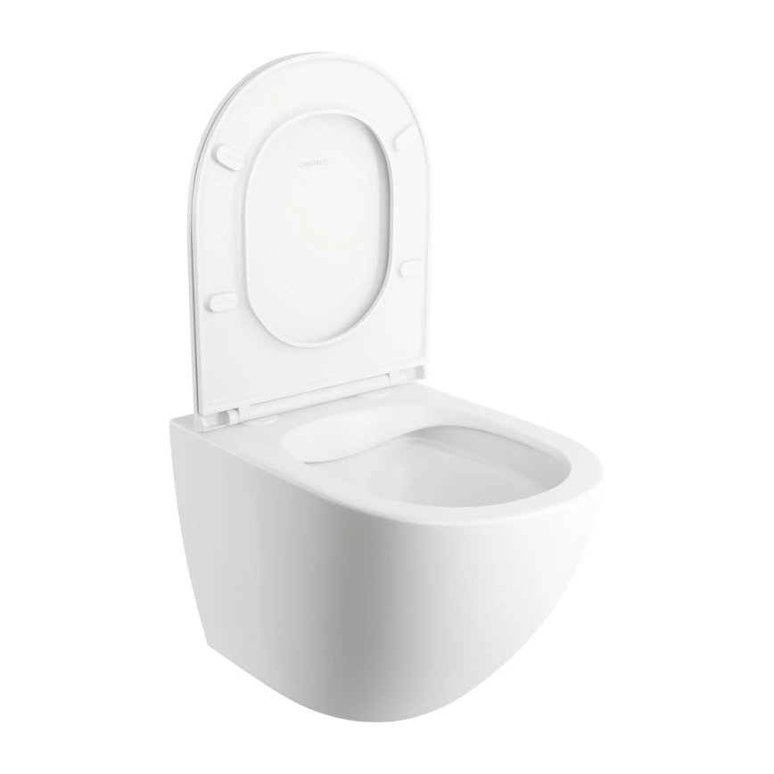 OMNIRES OTTAWAMWBM - Závěsné WC s prkénkem SoftClose OTTAWA keramika/matná bílá