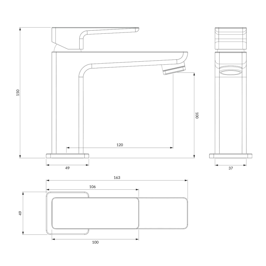 OMNIRES PM7410BL - Umyvadlová baterie PARMA 15 cm matná černá