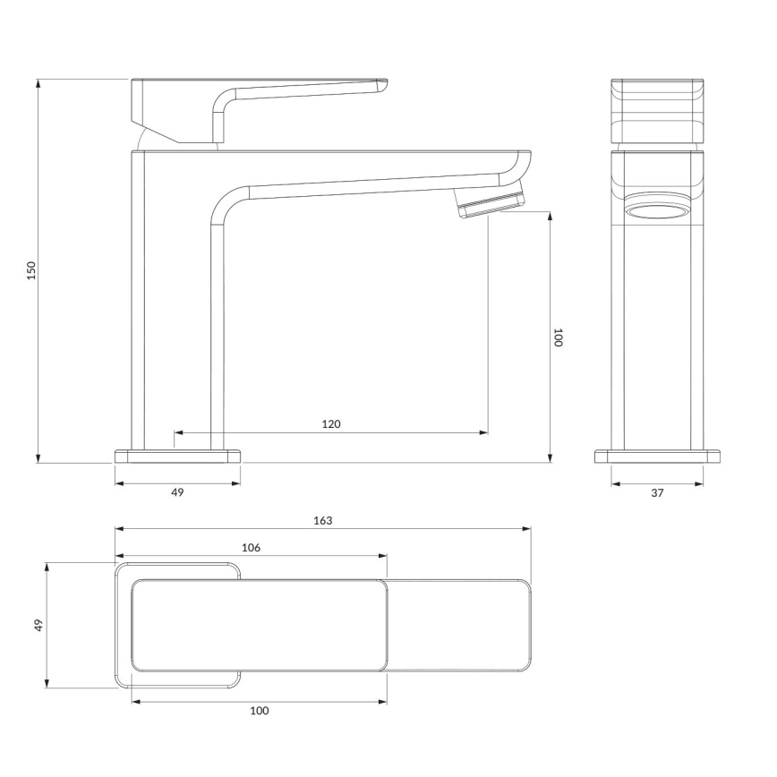 OMNIRES PM7410GR - Umyvadlová baterie PARMA 15 cm kartáčovaný grafit