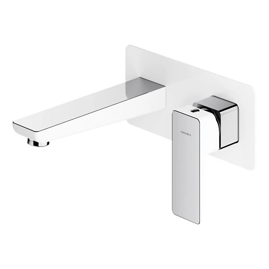 OMNIRES PM7415CRB - Umyvadlová baterie pro podomítkovou instalaci PARMA lesklý chrom/bílá