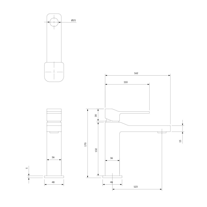 OMNIRES SL7710GR - Umyvadlová baterie SLIDE 17 cm kartáčovaný grafit