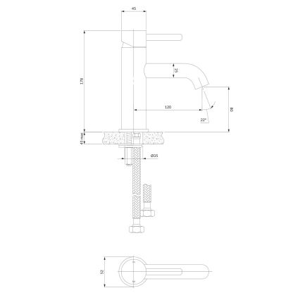 OMNIRES Y1210STCR - Umyvadlová baterie Y 17,8 cm lesklý chrom