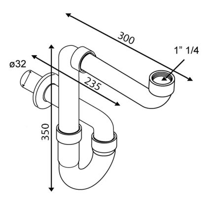 Omp tea - Umyvadlový sifon lesklý chrom