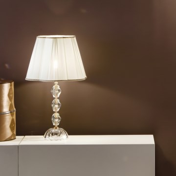 Ondaluce - Křišťálová stolní lampa BRIGIDA 1xE27/15W/230V krémová/čirá