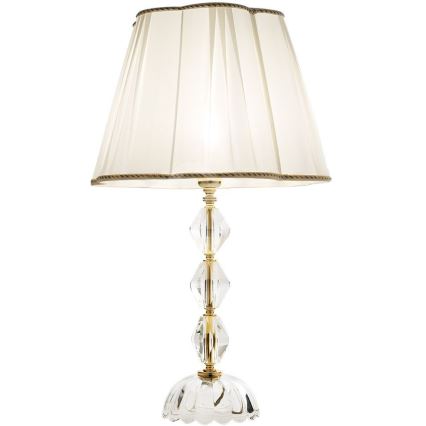 Ondaluce - Křišťálová stolní lampa BRIGIDA 1xE27/15W/230V krémová/čirá