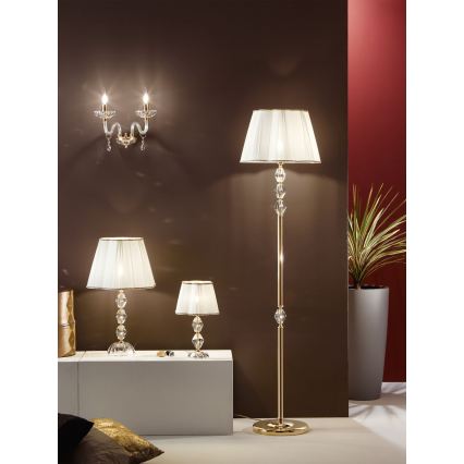 Ondaluce - Křišťálová stolní lampa BRIGIDA 1xE27/15W/230V krémová/čirá
