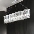 Ondaluce - Křišťálový lustr na lanku BATIDA 8xE14/10W/230V lesklý chrom