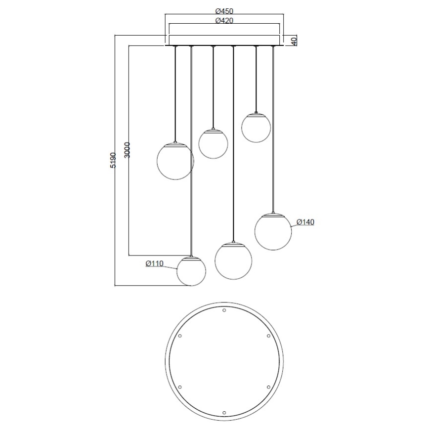Ondaluce - LED Lustr na lanku SANTOS LED/48W/230V pr. 45 cm zlatá/bílá