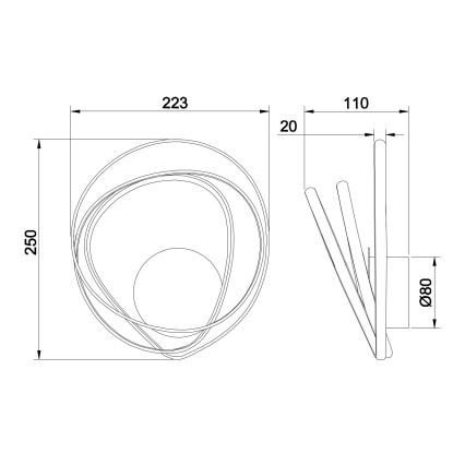 Ondaluce - LED Nástěnné svítidlo GOLDEN LED/23W/230V zlatá