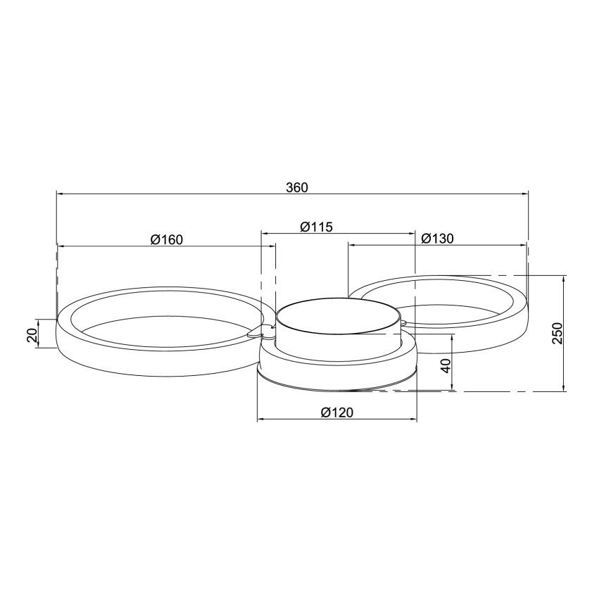 Ondaluce - LED Nástěnné svítidlo POIS LED/20W/230V zlatá