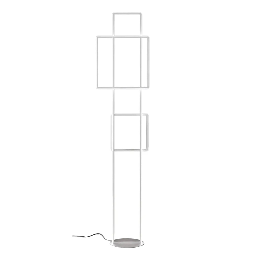 Ondaluce - LED Stmívatelná stojací lampa DOWEL LED/77W/230V 166 cm stříbrná