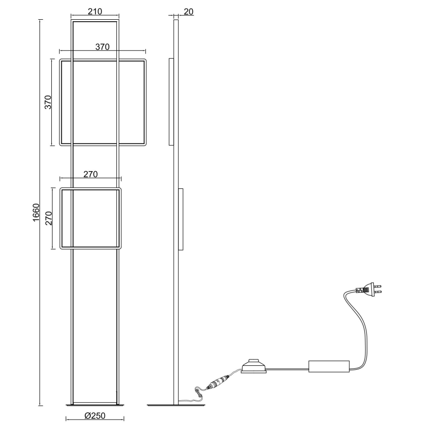 Ondaluce - LED Stmívatelná stojací lampa DOWEL LED/77W/230V 166 cm zlatá