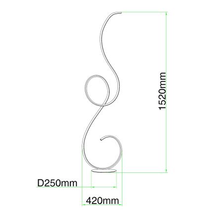 Ondaluce - LED Stmívatelná stojací lampa FLOK LED/44W/230V 152 cm bílá