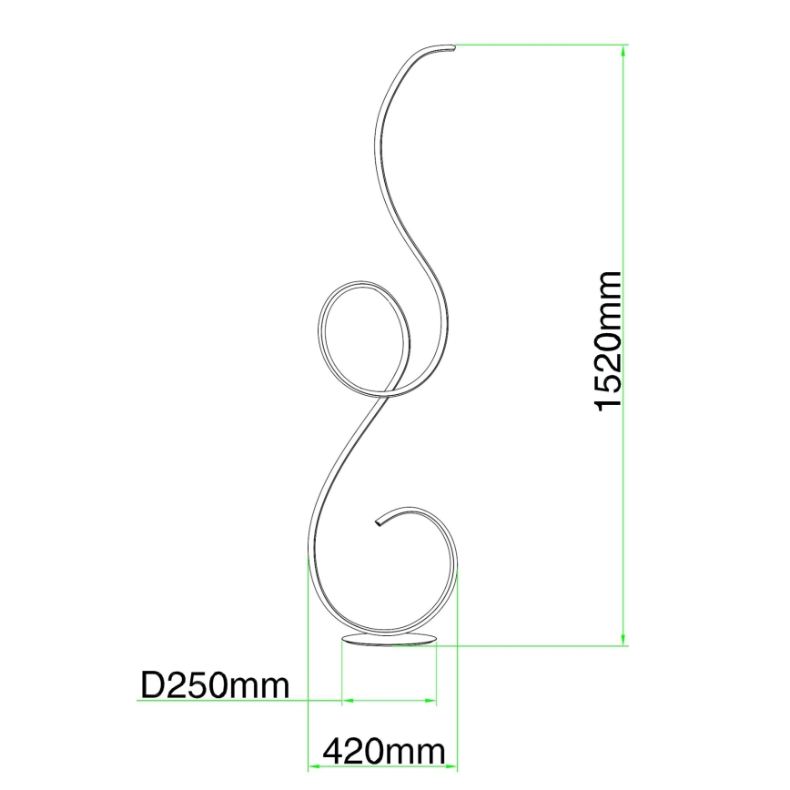 Ondaluce - LED Stmívatelná stojací lampa FLOK LED/44W/230V 152 cm bílá
