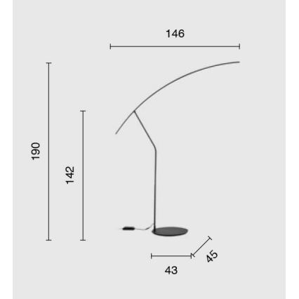 Ondaluce - LED Stmívatelná stojací lampa FOLAGA LED/30W/230V černá