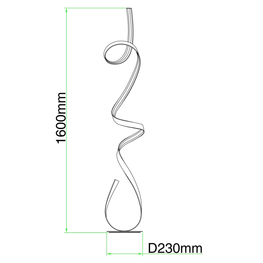 Ondaluce - LED Stmívatelná stojací lampa LUMEN LED/30W/230V 160 cm stříbrná