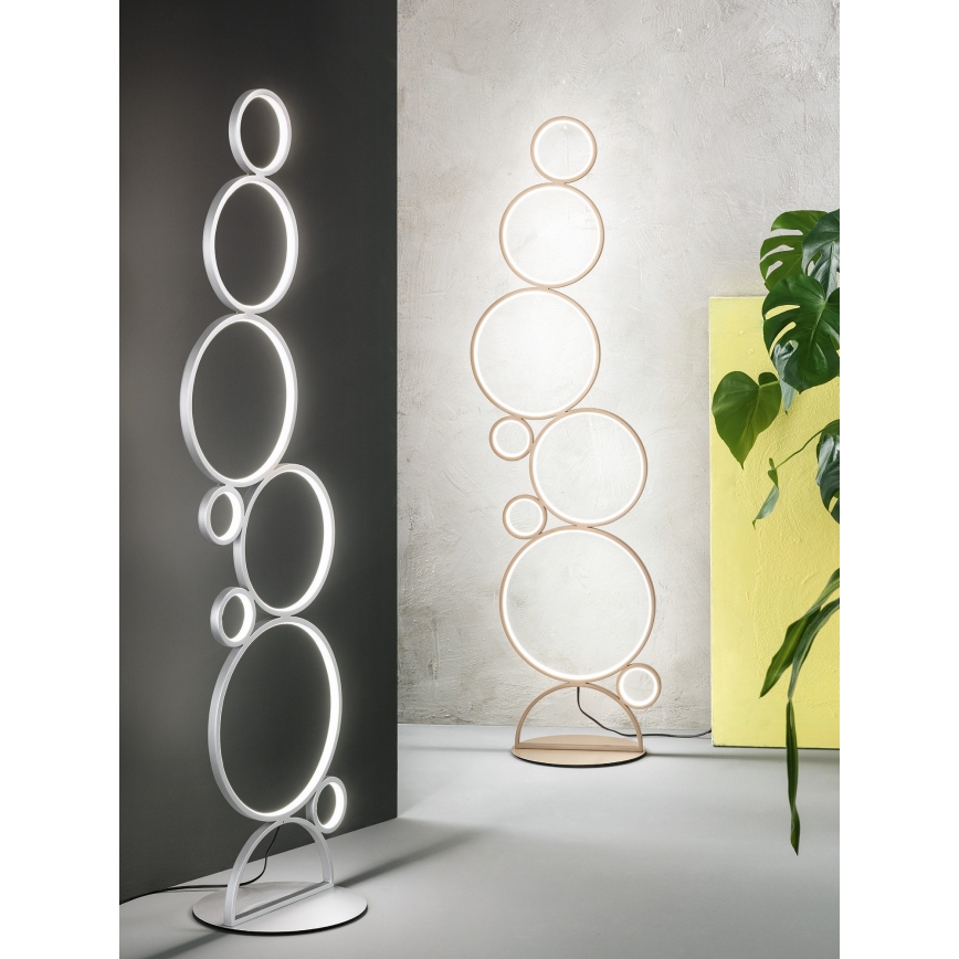 Ondaluce - LED Stmívatelná stojací lampa POIS LED/52W/230V 160 cm stříbrná
