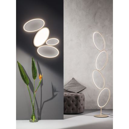 Ondaluce - LED Stmívatelná stojací lampa RICE LED/38W/230V 166 cm zlatá