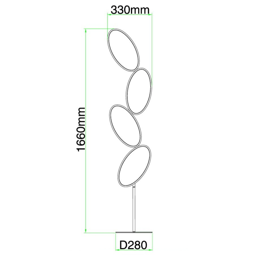 Ondaluce - LED Stmívatelná stojací lampa RICE LED/38W/230V 166 cm zlatá
