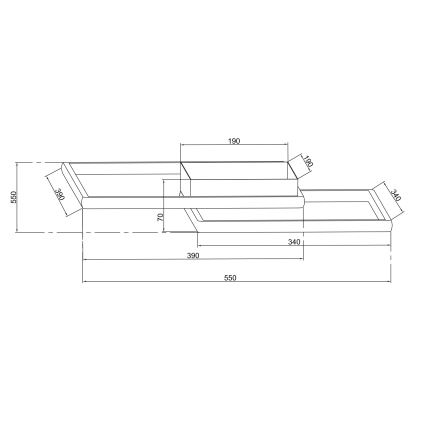 Ondaluce - LED Stmívatelné stropní svítidlo DOWEL LED/46W/230V 55x55 cm stříbrná