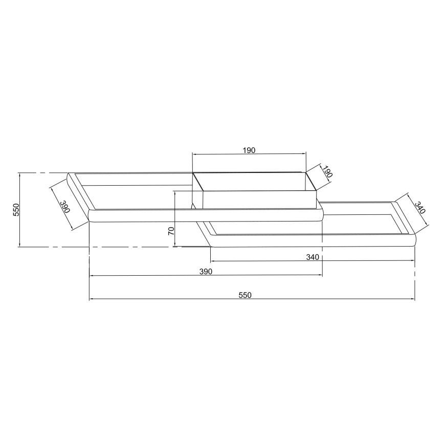 Ondaluce - LED Stmívatelné stropní svítidlo DOWEL LED/46W/230V 55x55 cm zlatá