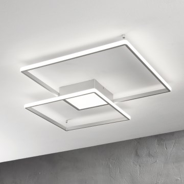 Ondaluce - LED Stmívatelné stropní svítidlo DOWEL LED/60W/230V 75x75 cm stříbrná