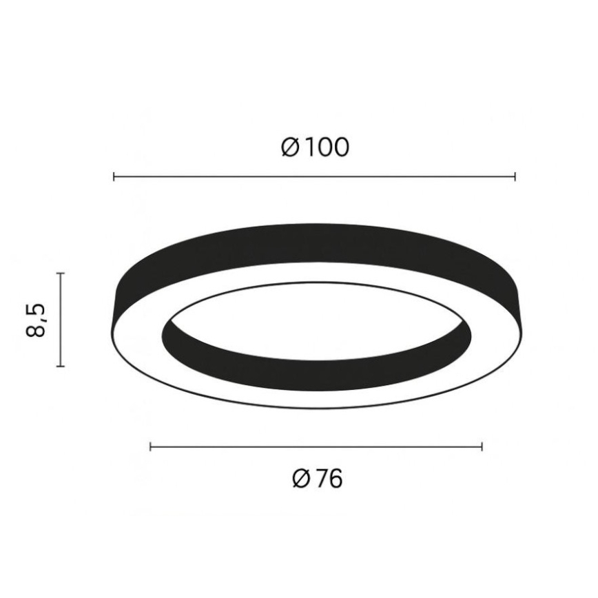 Ondaluce - LED Stmívatelné stropní svítidlo GLOBUS LED/80W/230V 3000/4000K pr. 100 cm černá