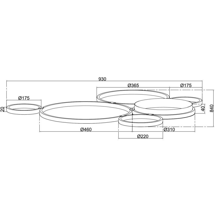 Ondaluce - LED Stmívatelné stropní svítidlo POIS LED/68W/230V zlatá