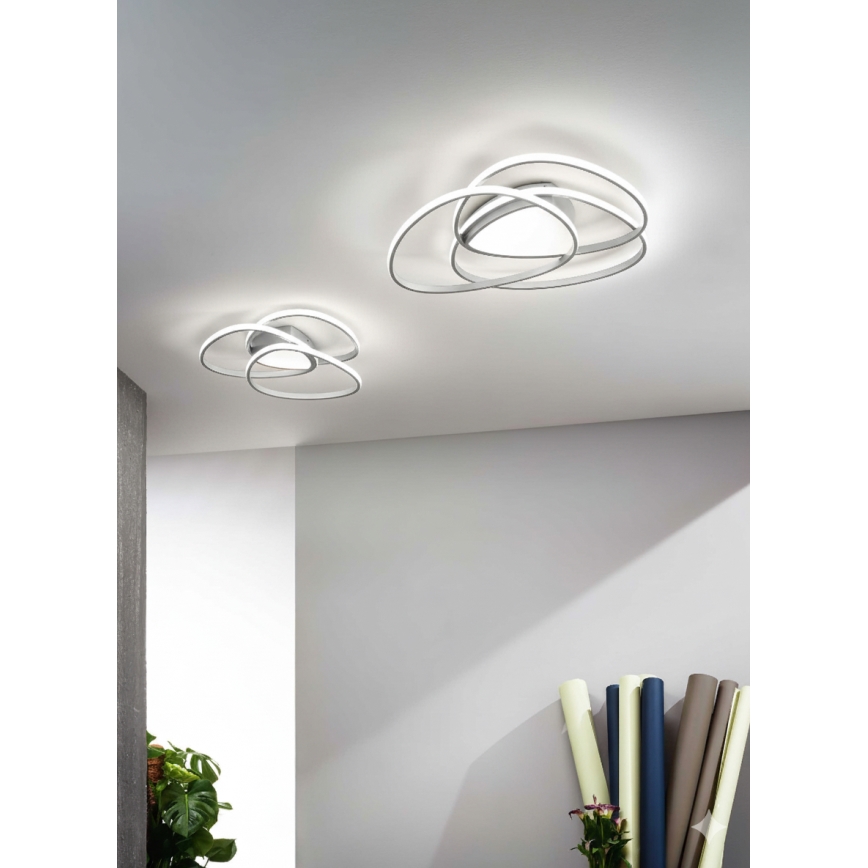 Ondaluce - LED Stmívatelné stropní svítidlo ROSE LED/60W/230V 50x54 cm stříbrná