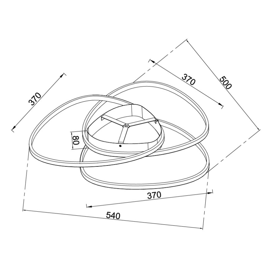 Ondaluce - LED Stmívatelné stropní svítidlo ROSE LED/60W/230V 50x54 cm stříbrná