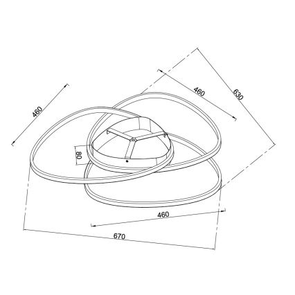 Ondaluce - LED Stmívatelné stropní svítidlo ROSE LED/70W/230V zlatá