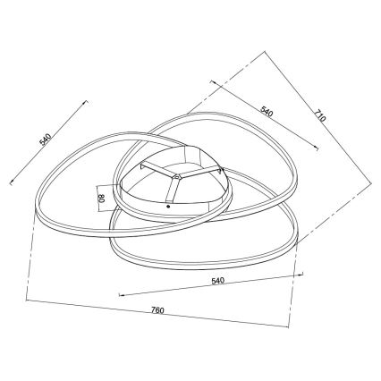 Ondaluce - LED Stmívatelné stropní svítidlo ROSE LED/80W/230V zlatá