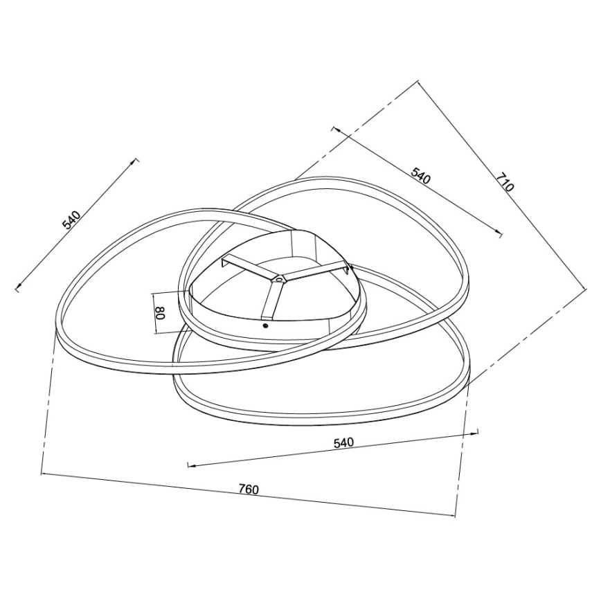 Ondaluce - LED Stmívatelné stropní svítidlo ROSE LED/80W/230V zlatá