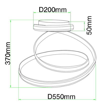 Ondaluce - LED Stmívatelné stropní svítidlo VUELTA LED/37W/230V pr. 55 cm bílá