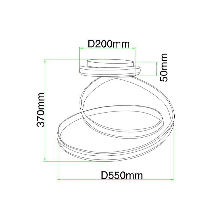 Ondaluce - LED Stmívatelné stropní svítidlo VUELTA LED/37W/230V pr. 55 cm bílá
