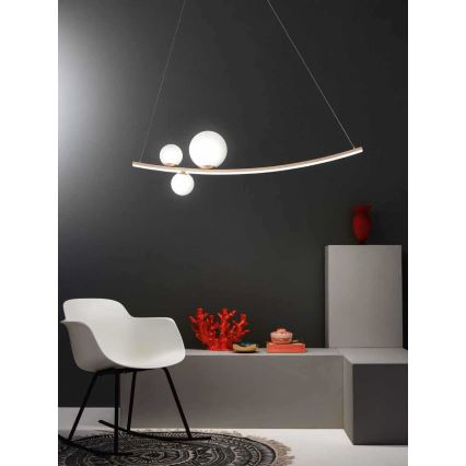 Ondaluce - LED Stmívatelný lustr na lanku ALTALENA LED/48W/230V zlatá/bílá