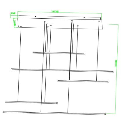 Ondaluce - LED Stmívatelný lustr na lanku GENIUS LED/72W/230V černá