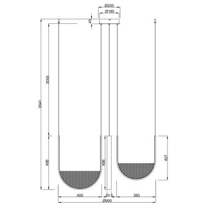 Ondaluce - LED Stmívatelný lustr na lanku LOTUS LED/70W/230V zlatá