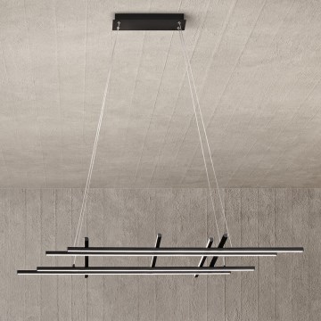 Ondaluce - LED Stmívatelný lustr na lanku MOVIDA LED/114W/230V černá