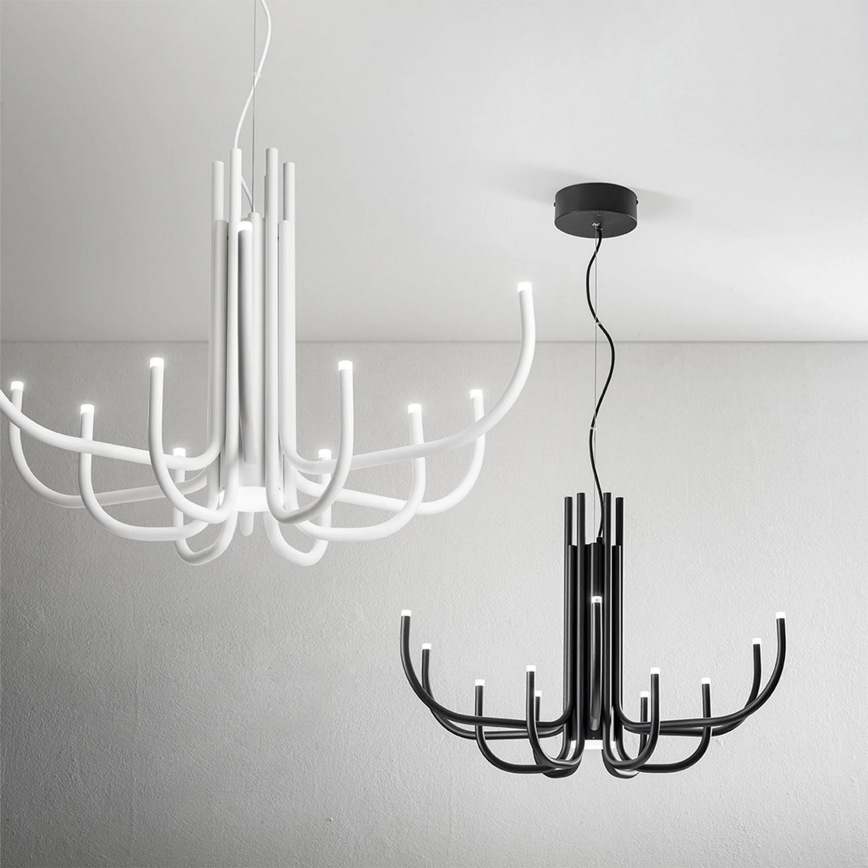 Ondaluce - LED Stmívatelný lustr na lanku NOUVEAU LED/35W/230V pr. 78 cm černá