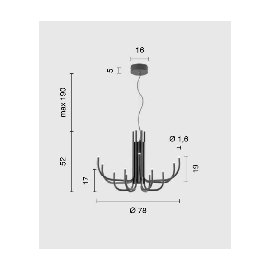 Ondaluce - LED Stmívatelný lustr na lanku NOUVEAU LED/35W/230V pr. 78 cm zlatá