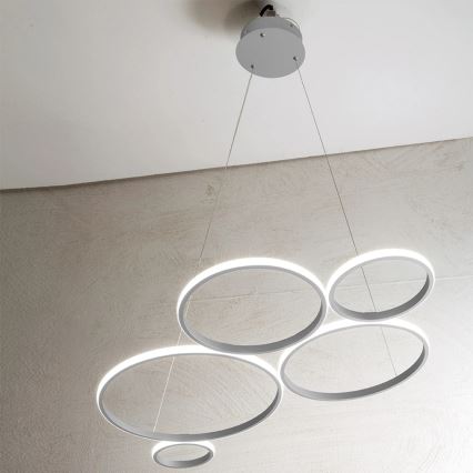Ondaluce - LED Stmívatelný lustr na lanku POIS LED/60W/230V stříbrná