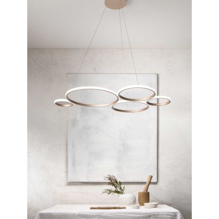 Ondaluce - LED Stmívatelný lustr na lanku POIS LED/60W/230V zlatá
