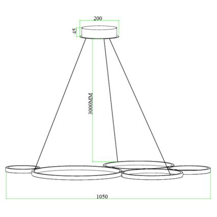 Ondaluce - LED Stmívatelný lustr na lanku POIS LED/60W/230V zlatá
