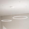 Ondaluce - LED Stmívatelný lustr na lanku SOEL LED/28W/230V + LED/38W 3000/4000K pr. 80/60 cm bílá