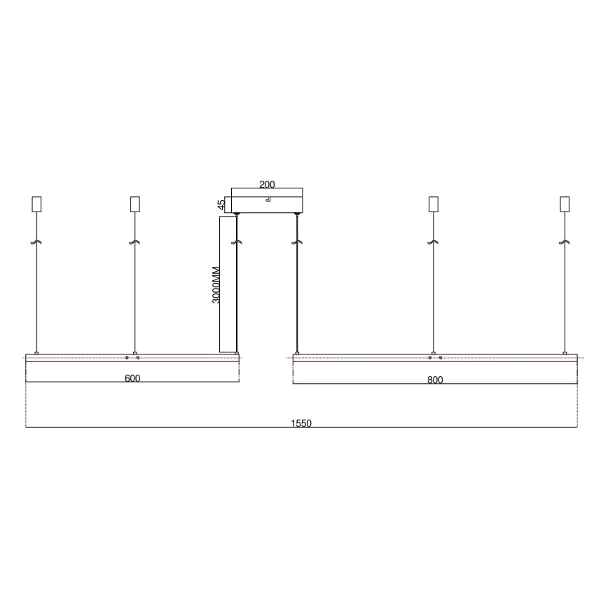 Ondaluce - LED Stmívatelný lustr na lanku SOEL LED/28W/230V + LED/38W pr. 80/60 cm bílá