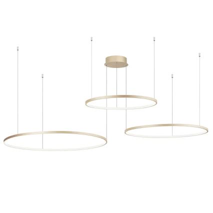 Ondaluce - LED Stmívatelný lustr na lanku SOEL LED/28W/230V + LED/38W + LED/47W pr. 100/80/60 cm zlatá
