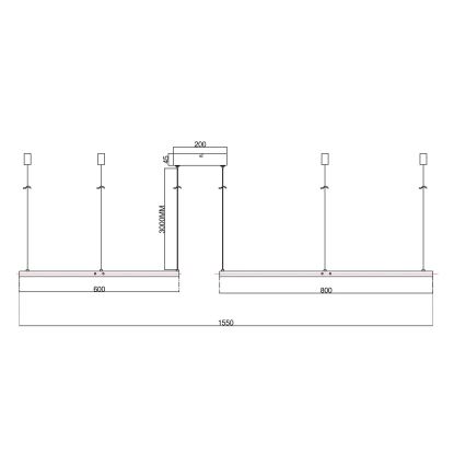 Ondaluce - LED Stmívatelný lustr na lanku SOEL LED/28W/230V + LED/38W pr. 80/60 cm zlatá