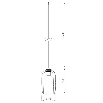 Ondaluce - Lustr na lanku BONNIE 1xE27/15W/230V pr. 15,5 cm černá/kouřová černá