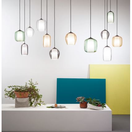 Ondaluce - Lustr na lanku BONNIE 1xE27/15W/230V pr. 15 cm kouřová černá